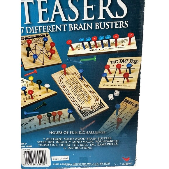 Vintage 90s Wooden Brain Teasers Classic Family Games Set 7 Puzzles - Picture 5 of 11